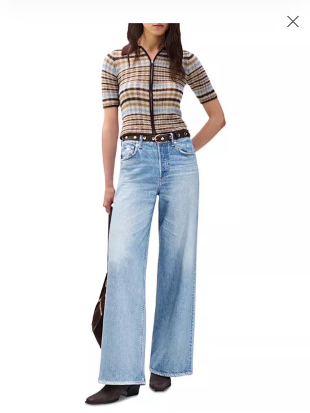 Rag & Bone Miramar Sofie High Rise Wide Leg Sweatpant Jeans size 28